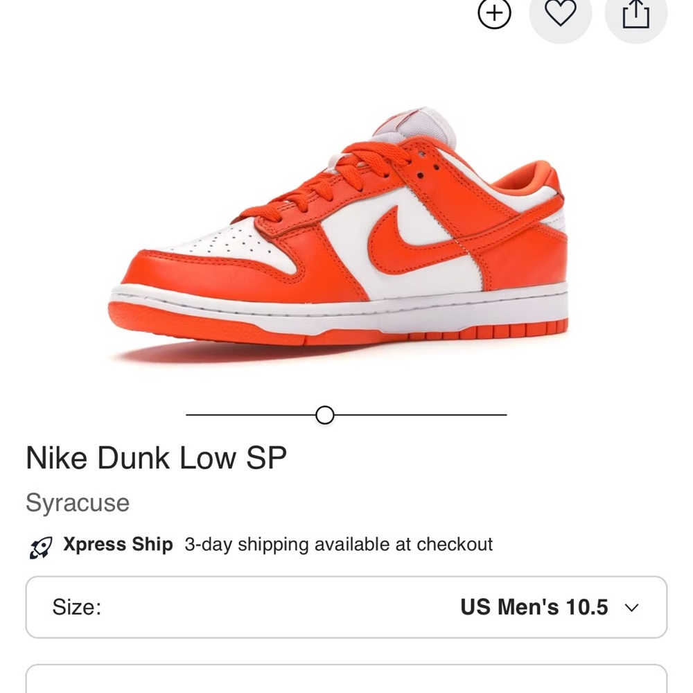 Nike Dunk Low SP Orange and White Sneakers